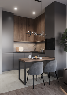 Фото № 3: Дизайн-проект двухкомнатной квартиры 34.7  м² Современный стиль для ЖК Holland Park