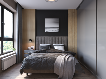 Фото № 1: Дизайн-проект двухкомнатной квартиры 34.7  м² Современный стиль для ЖК Holland Park