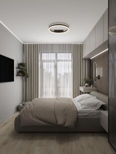 Фото № 2: Дизайн-проект трехкомнатной квартиры 58.2  м² Стиль Модернизм для ЖК Метрополия