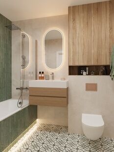 Фото № 5: Дизайн-проект трехкомнатной квартиры 64.74  м² Стиль Модернизм для ЖК Наука