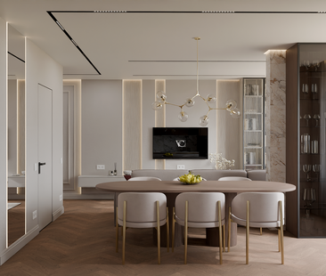 Фото № 2: Дизайн-проект трехкомнатной квартиры 73.4  м² Стиль Модернизм для ЖК Морская набережная