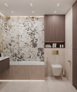 Фото № 3: Дизайн-проект трехкомнатной квартиры 73.4  м² Стиль Модернизм для ЖК Морская набережная