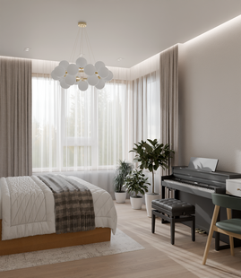 Фото № 2: Дизайн-проект трехкомнатной квартиры 76.8  м² Современный стиль для ЖК Изумрудный бор