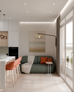 Фото № 5: Дизайн-проект трехкомнатной квартиры 76.8  м² Современный стиль для ЖК Изумрудный бор