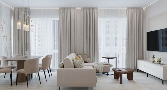 ЖК "Метрополия": готовый дизайн проект в стиле "Модернизм". Площадь 100.1 м² - фото №6