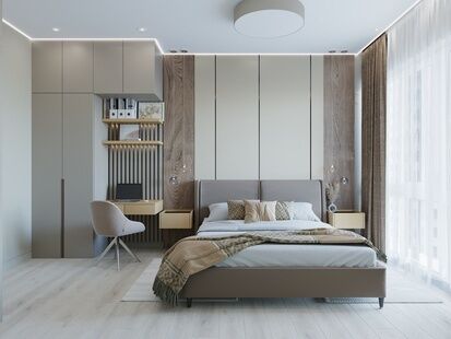 Фото № 4: Дизайн-проект пятикомнатной квартиры 100.1  м² Стиль Модернизм для ЖК Метрополия