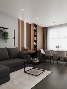 Фото № 2: Дизайн-проект трехкомнатной квартиры 79.13  м² Стиль Модернизм для ЖК в г. Мончегорск