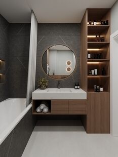 Фото № 5: Дизайн-проект трехкомнатной квартиры 79.13  м² Стиль Модернизм для ЖК в г. Мончегорск