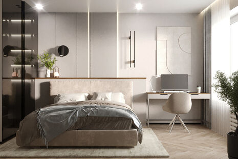 Фото № 1: Дизайн-проект трехкомнатной квартиры 89.93  м² Стиль Модернизм для ЖК Новый горизонт