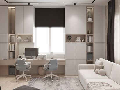 Фото № 2: Дизайн-проект дома/коттеджа 79.4  м² Стиль Модернизм для этажа частного дома в г. чехов