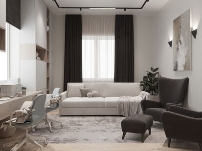 Фото № 5: Дизайн-проект дома/коттеджа 79.4  м² Стиль Модернизм для этажа частного дома в г. чехов