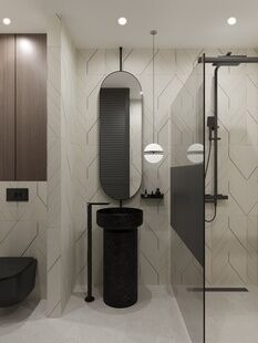 Фото № 2: Дизайн-проект двухкомнатной квартиры 39.15  м² Современный стиль для ЖК Метрополия