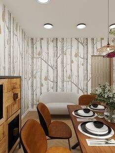 Фото № 3: Дизайн-проект четырехкомнатной квартиры 92.87  м² Стиль Модернизм для ЖК Московский