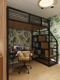 Фото № 6: Дизайн-проект четырехкомнатной квартиры 92.87  м² Стиль Модернизм для ЖК Московский