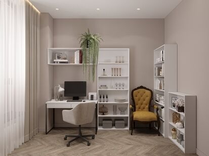 Фото № 6: Дизайн-проект четырехкомнатной квартиры 98.3  м² Стиль Модернизм для ЖК Foriver