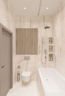 Фото № 5: Дизайн-проект четырехкомнатной квартиры 98.3  м² Стиль Модернизм для ЖК Foriver