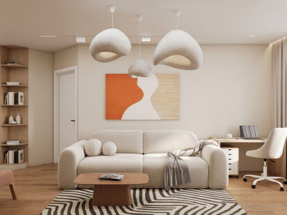 Фото № 1: Дизайн-проект трехкомнатной квартиры 87.2  м² Стиль Модернизм для ЖК в г. Якутск