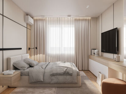 Фото № 6: Дизайн-проект трехкомнатной квартиры 87.2  м² Стиль Модернизм для ЖК в г. Якутск