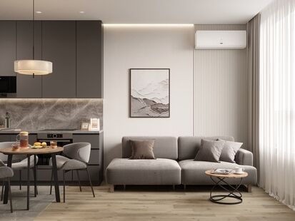 Фото № 6: Дизайн-проект двухкомнатной квартиры 38.15  м² Современный стиль для ЖК Символ