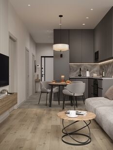 Фото № 4: Дизайн-проект двухкомнатной квартиры 38.15  м² Современный стиль для ЖК Символ