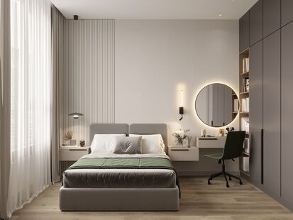 Фото № 1: Дизайн-проект двухкомнатной квартиры 38.15  м² Современный стиль для ЖК Символ