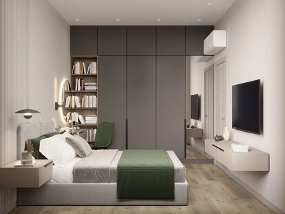 Фото № 3: Дизайн-проект двухкомнатной квартиры 38.15  м² Современный стиль для ЖК Символ