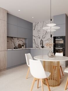 Фото № 1: Дизайн-проект трехкомнатной квартиры 77.4  м² Стиль Контемпорари для ЖК Сказка