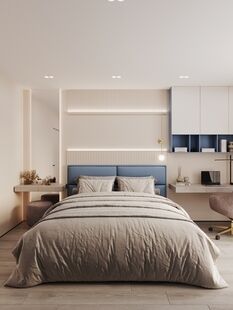 Фото № 6: Дизайн-проект трехкомнатной квартиры 77.4  м² Стиль Контемпорари для ЖК Сказка