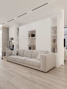 Фото № 5: Дизайн-проект трехкомнатной квартиры 77.4  м² Стиль Контемпорари для ЖК Сказка