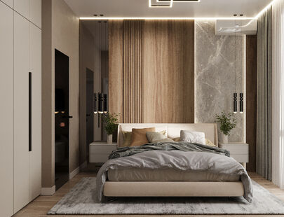 Фото № 5: Дизайн-проект четырехкомнатной квартиры 72.76  м² Современный стиль для ЖК Прокшино