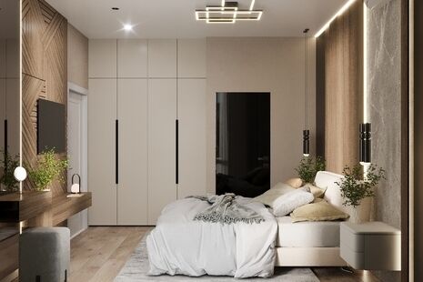 Фото № 3: Дизайн-проект четырехкомнатной квартиры 72.76  м² Современный стиль для ЖК Прокшино