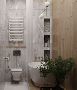 Фото № 4: Дизайн-проект четырехкомнатной квартиры 72.76  м² Современный стиль для ЖК Прокшино