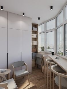 Фото № 4: Дизайн-проект трехкомнатной квартиры 72.8  м² Стиль Модернизм для ЖК Северный Парк