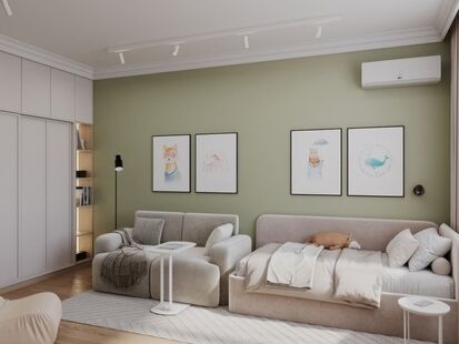 Фото № 6: Дизайн-проект трехкомнатной квартиры 72.8  м² Стиль Модернизм для ЖК Северный Парк