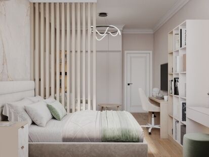 Фото № 5: Дизайн-проект трехкомнатной квартиры 72.8  м² Стиль Модернизм для ЖК Северный Парк