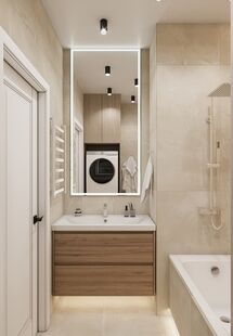 Фото № 3: Дизайн-проект трехкомнатной квартиры 72.8  м² Стиль Модернизм для ЖК Северный Парк