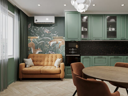 Фото № 1: Дизайн-проект четырехкомнатной квартиры 80.11  м² Стиль Модернизм для ЖК Лучи