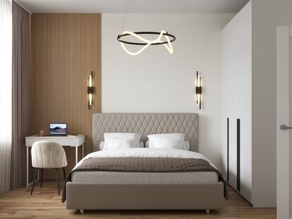 Фото № 2: Дизайн-проект двухкомнатной квартиры 36.17  м² Современный стиль для ЖК Московский