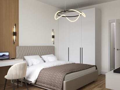 Фото № 5: Дизайн-проект двухкомнатной квартиры 36.17  м² Современный стиль для ЖК Московский