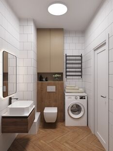 Фото № 6: Дизайн-проект двухкомнатной квартиры 36.17  м² Современный стиль для ЖК Московский