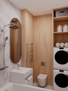 Фото № 6: Дизайн-проект трехкомнатной квартиры 60.9  м² Современный стиль для ЖК Скандинавия