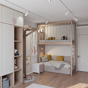 Фото № 5: Дизайн-проект трехкомнатной квартиры 62.7  м² Стиль Модернизм для ЖК Заречье Парк