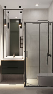 Фото № 4: Дизайн-проект трехкомнатной квартиры 62.7  м² Стиль Модернизм для ЖК Заречье Парк